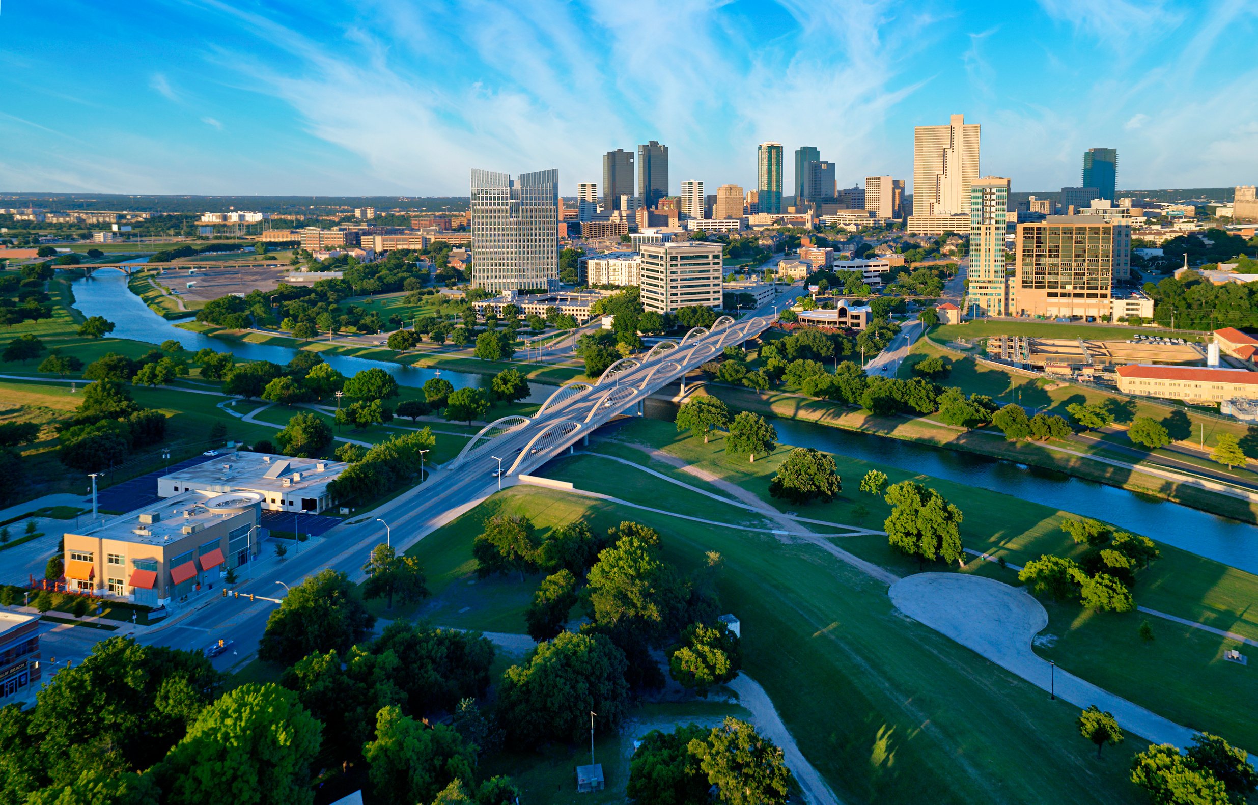 Aerial view of downtown Fort Worth Texas