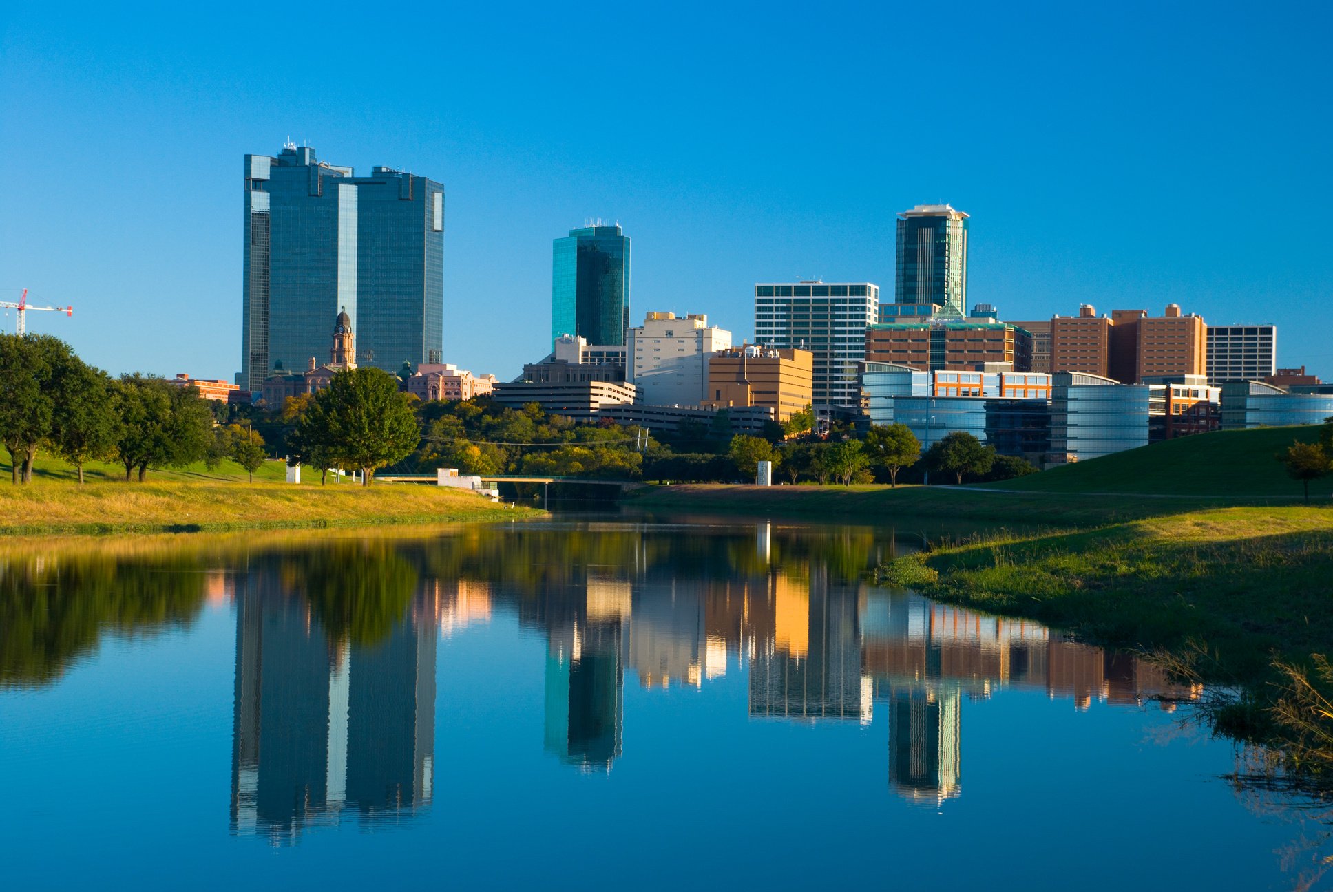 Fort Worth skyline and river